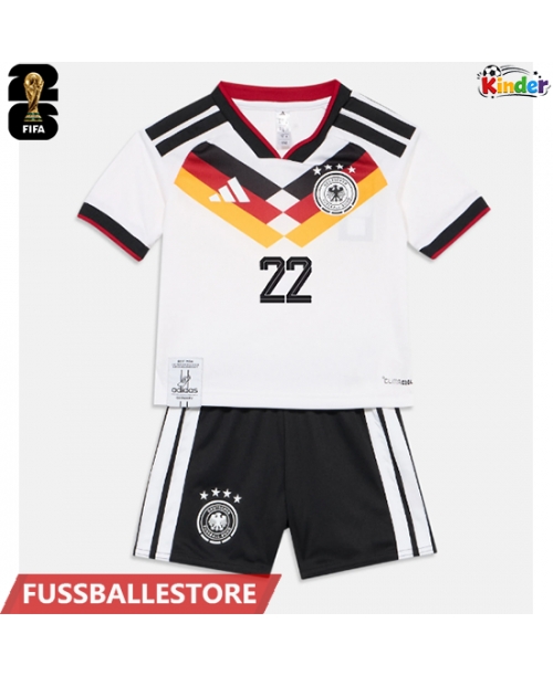 Günstige Deutschland David Raum #22 Heimtrikotsatz Kinder WM 2026 Kurzarm (+ Kurze Hosen)